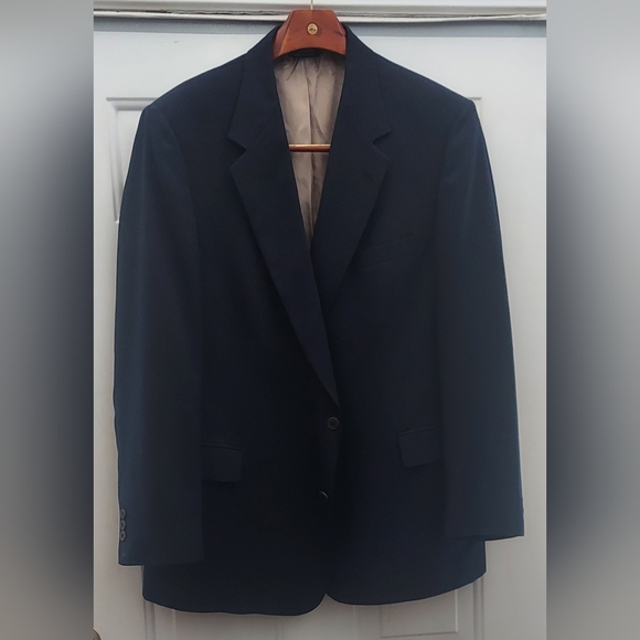 TRAVELSMITH MENS POLYESTER & WOOL BLEND SPORTS JACKET SIZE 46 L MADE IN USA